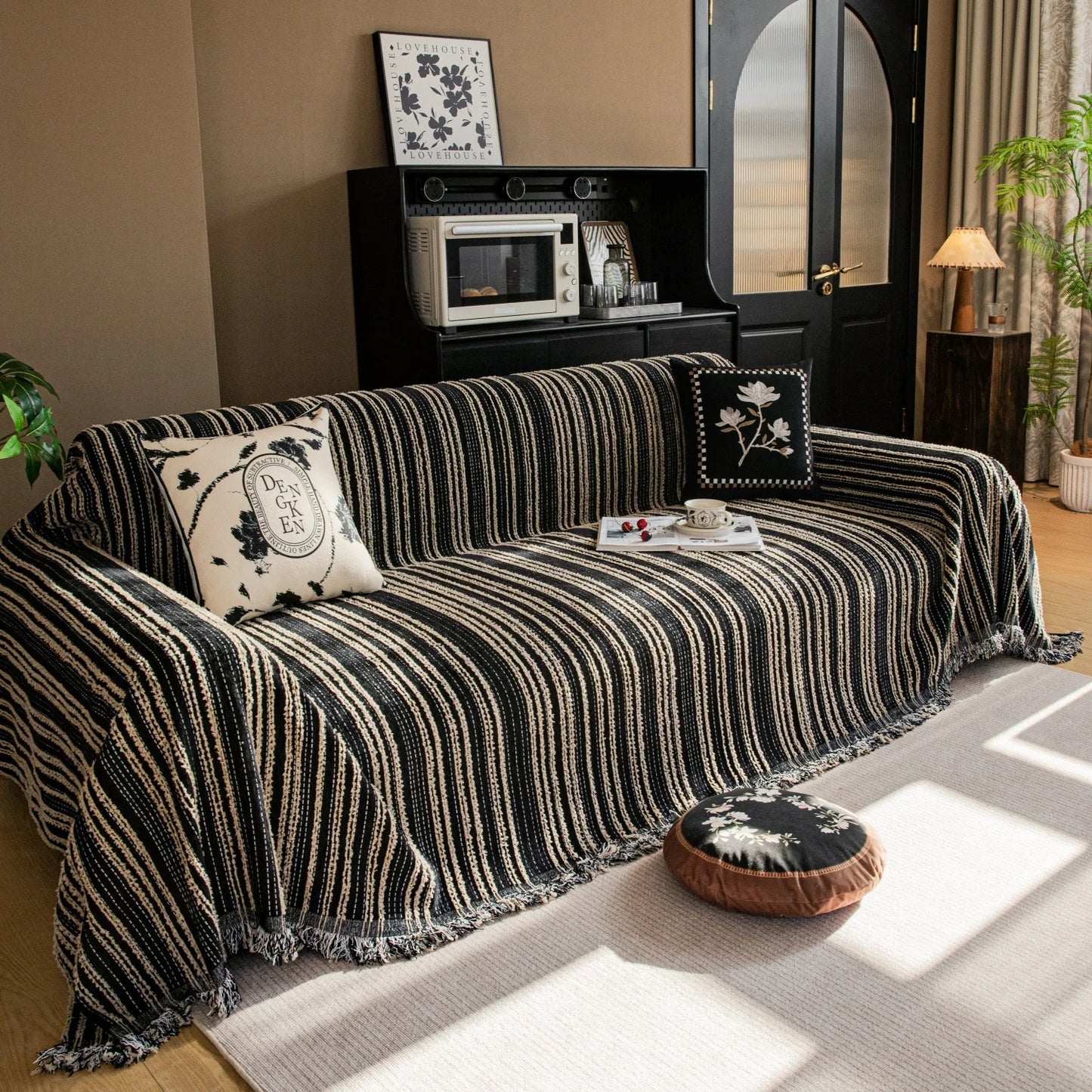 Housse de Canapé en Polaire Jacquard