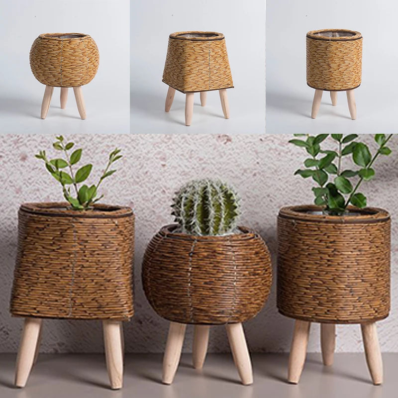 Pot de Fleur en Rotin