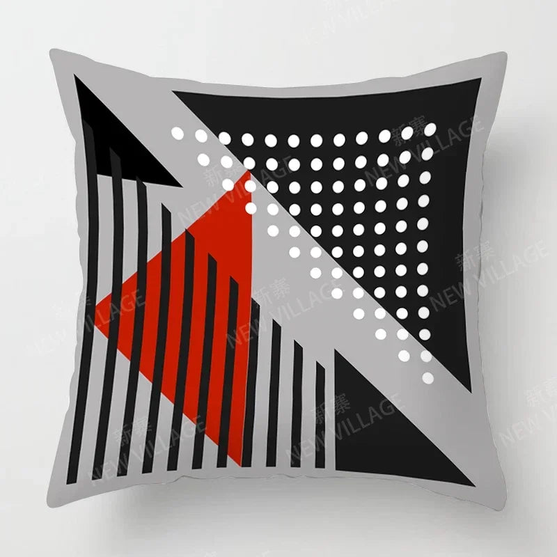 Housse de Coussin Rouge et Noir