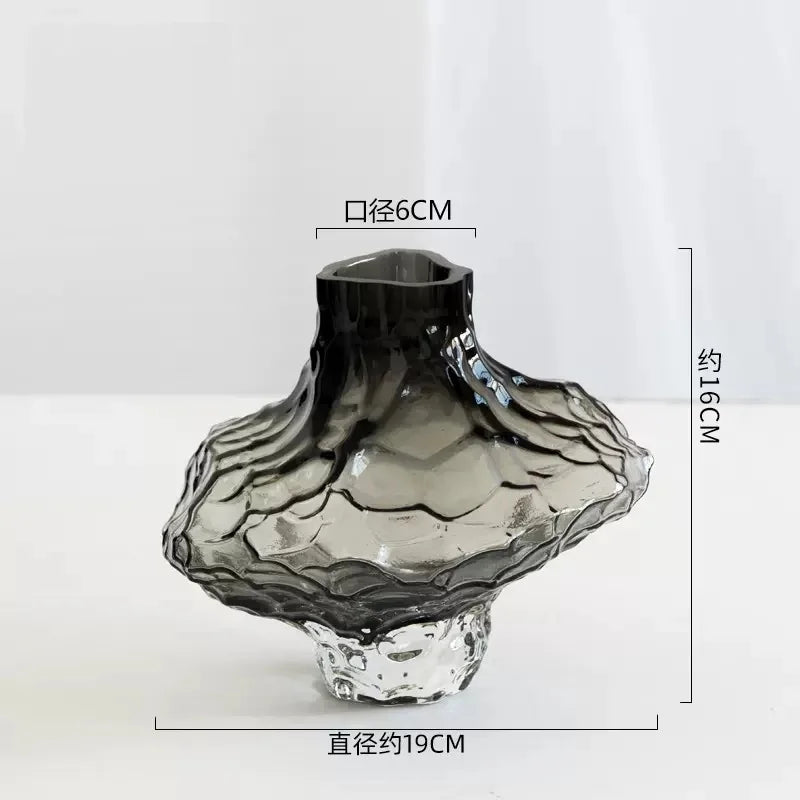 Vase Nordique en Verre Dépoli