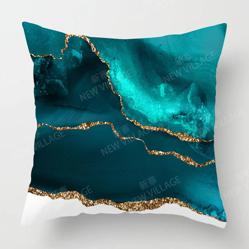 Housse de Coussin Verte Abstraite