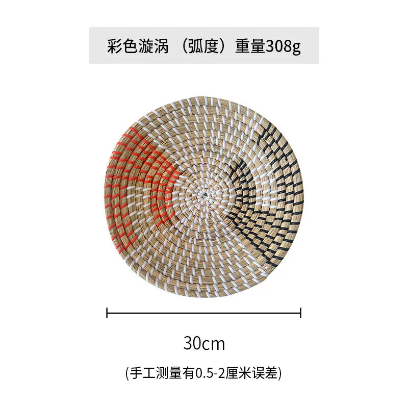 Panier Mural en Paille Colorée