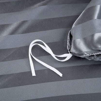 Parure Housse de couette rayée en Satin