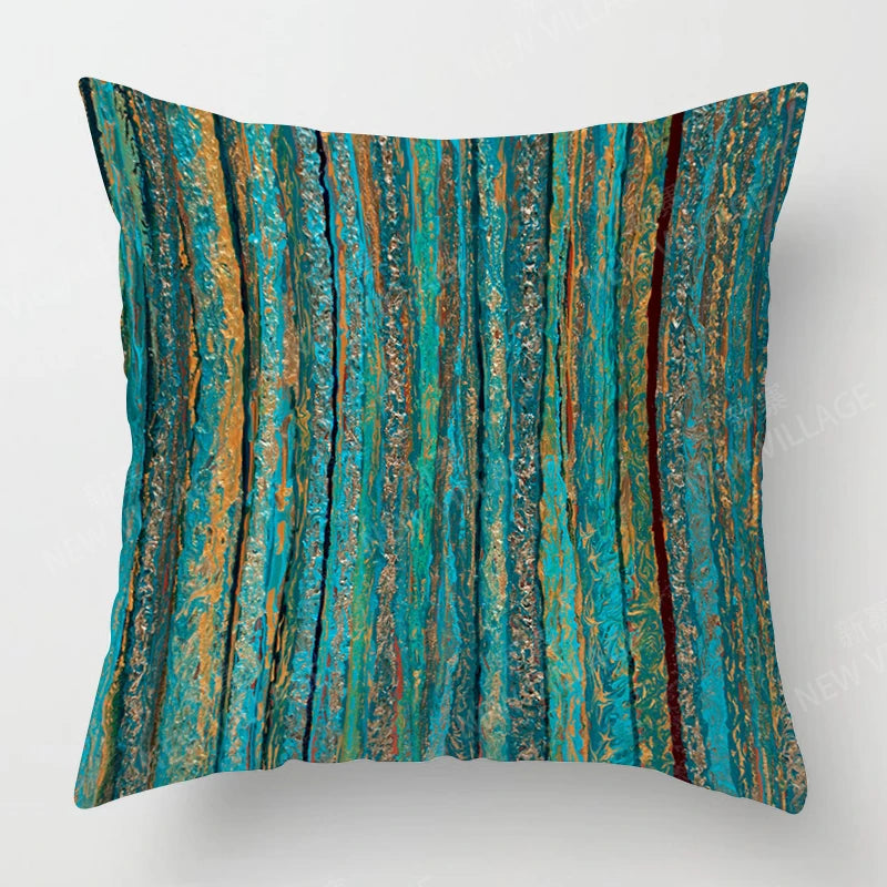 Housse de Coussin Verte Abstraite
