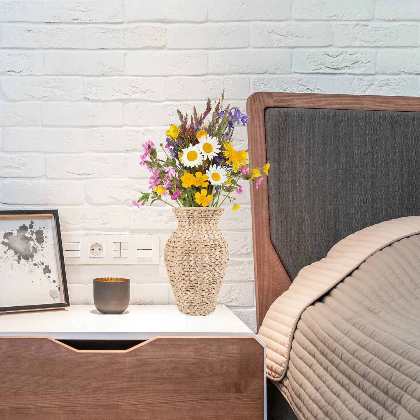 Vase en Osier Tressé