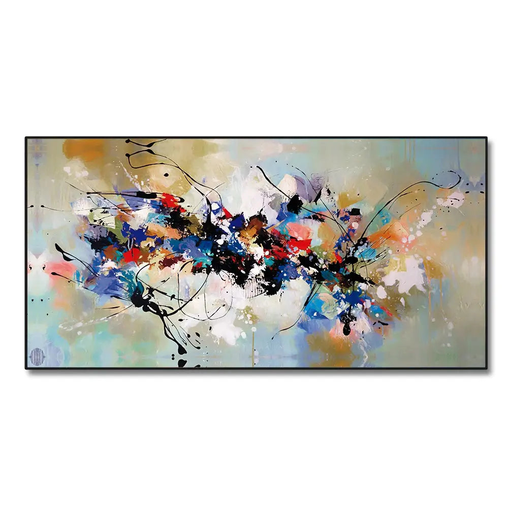 Tableau Moderne Peinture Abstraite Colorée Fleur