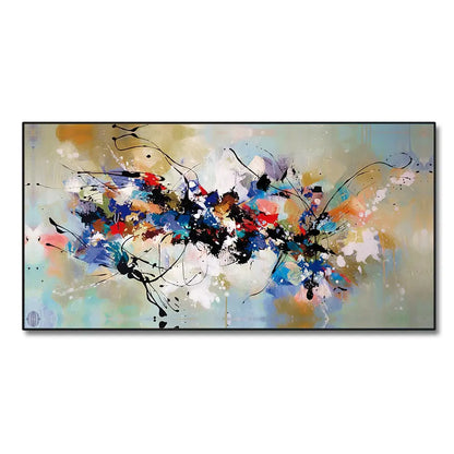 Tableau Moderne Peinture Abstraite Colorée Fleur