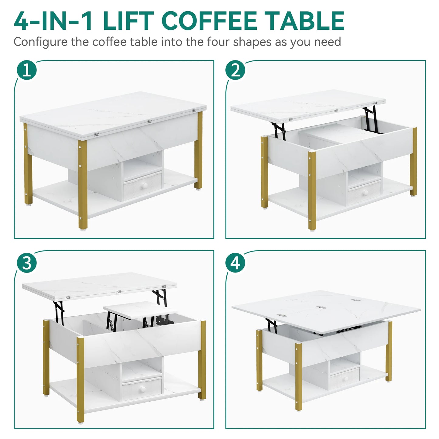 Rangement Table basse  4 en 1