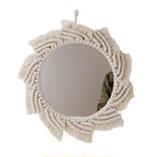 Miroir Mural bohème en Macramé tissé main