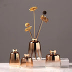 Vase en Verre Doré Transparent