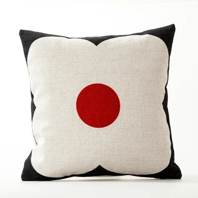 Housse de Coussin en Lin à fleurs géométriques modernes