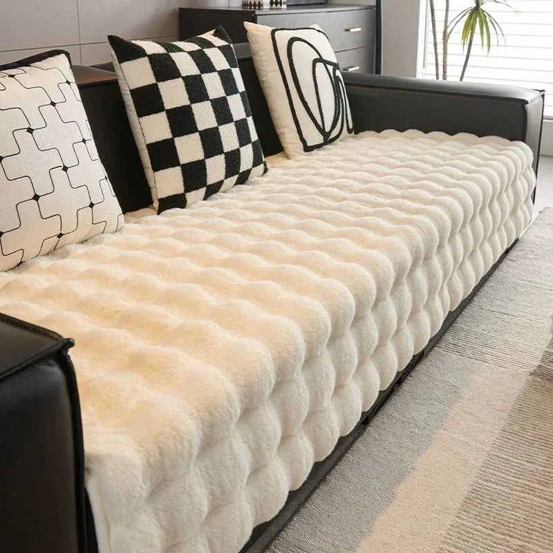 Housse de Canapé en Peluche de Fourrure