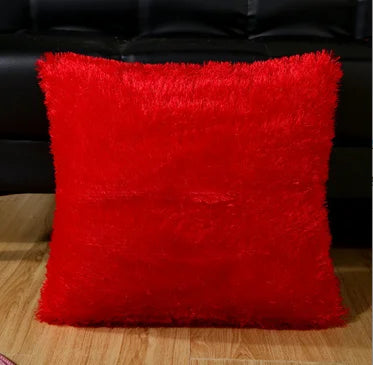 Housse de Coussin en Peluche et Fourrure de velours