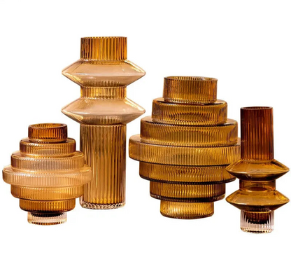 Vase en Verre Ambré