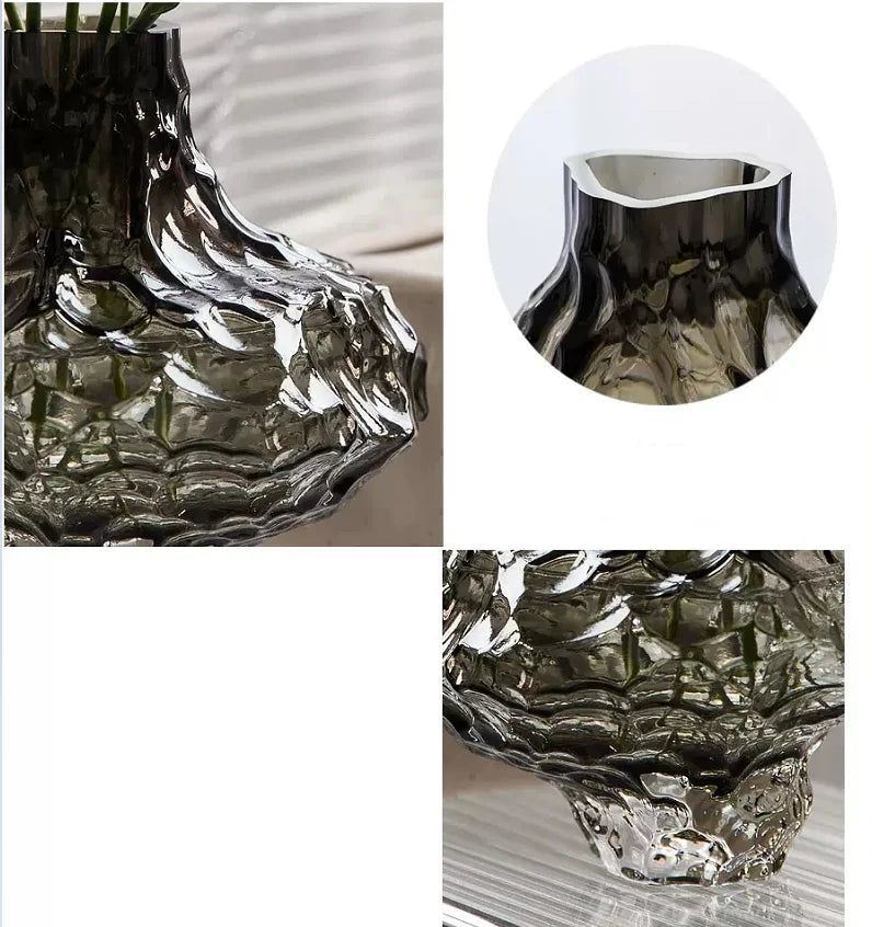 Vase Nordique en Verre Dépoli
