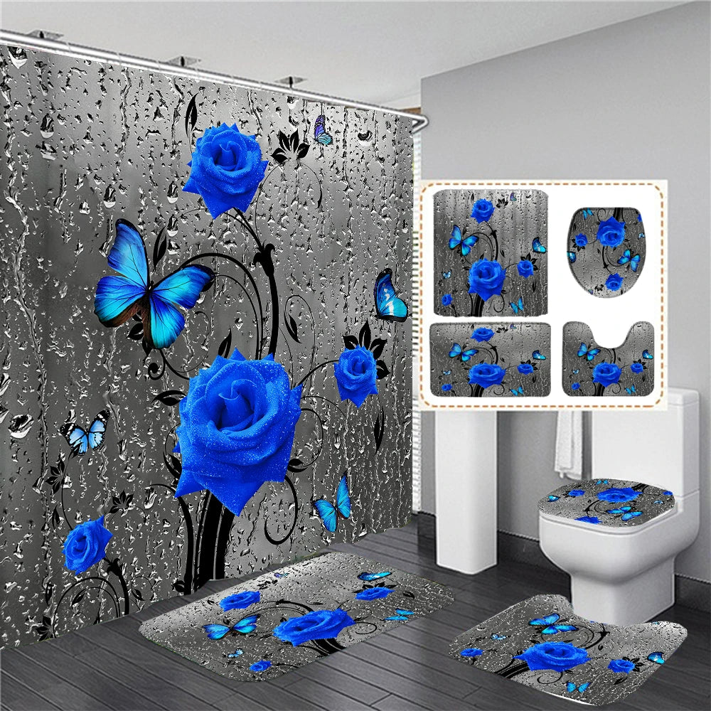 Rideau de Douche en Tissu Fleur