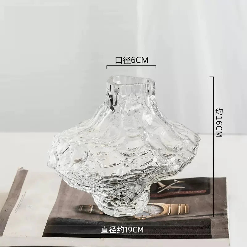 Vase Nordique en Verre Dépoli