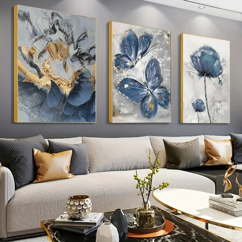 Toile Murales Fleur et Papillon
