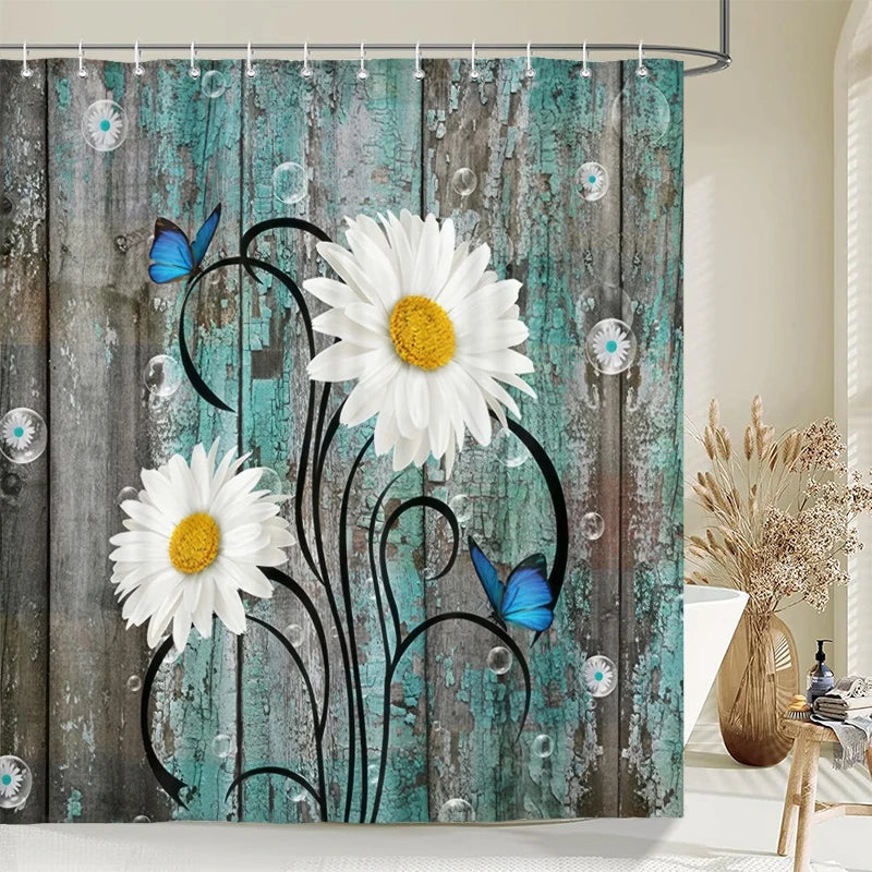 Rideau de Douche en Tissu Fleur