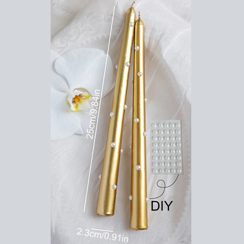 Bougies Romantiques en perles blanches