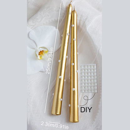 Bougies Romantiques en perles blanches