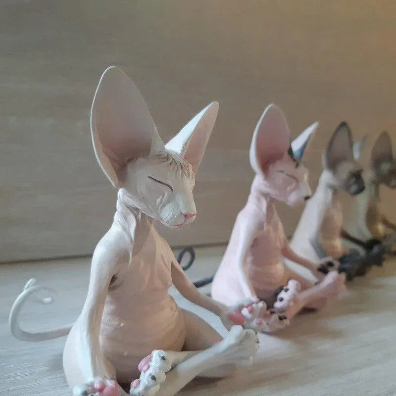 Figurine de Chat Sphynx Bouddha Décoration Intérieure