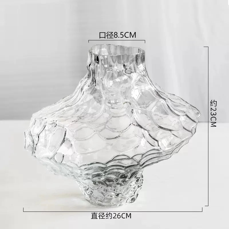 Vase Nordique en Verre Dépoli