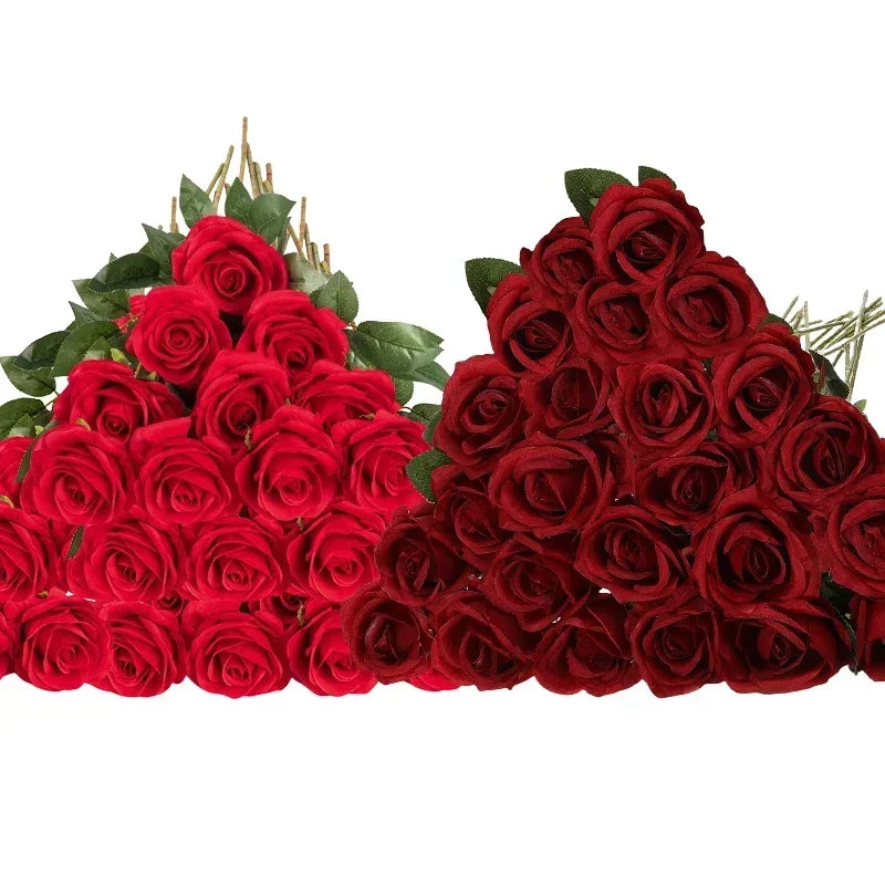 Fleur Artificielle Rose en Velours