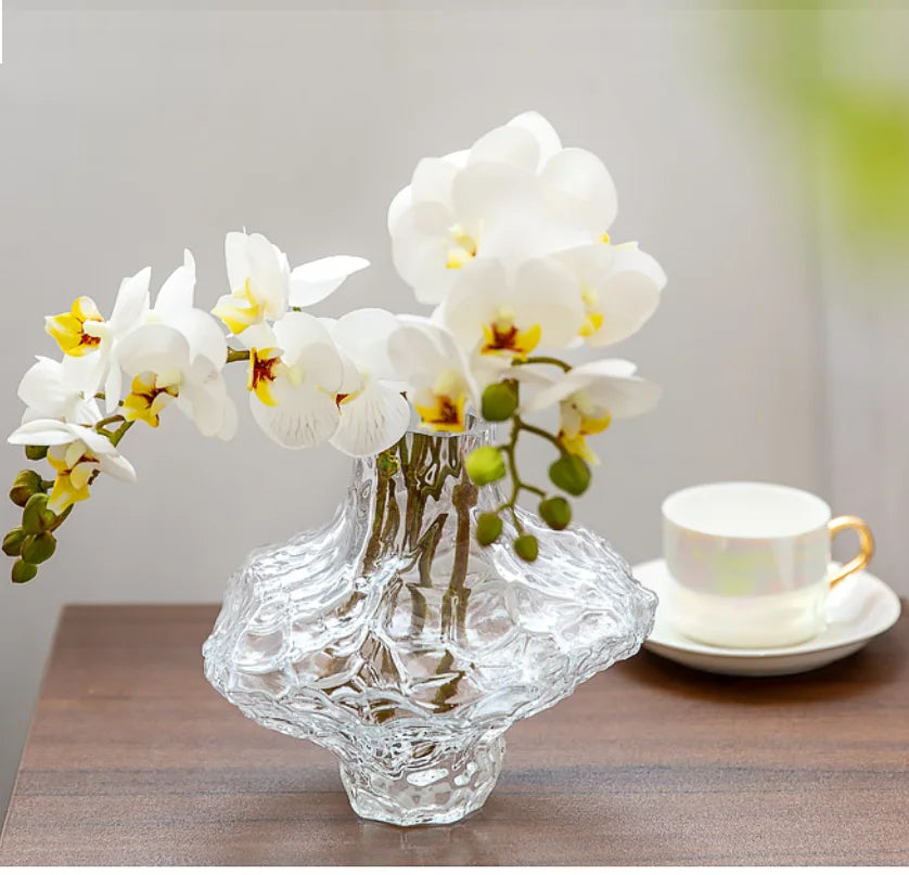 Vase Nordique en Verre Dépoli