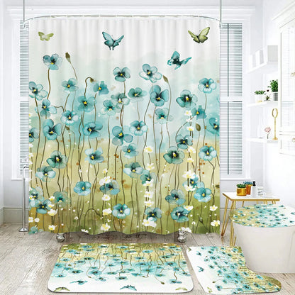 Rideau de Douche en Tissu Fleur