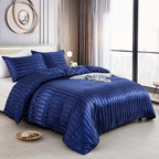 Parure Housse de couette rayée en Satin