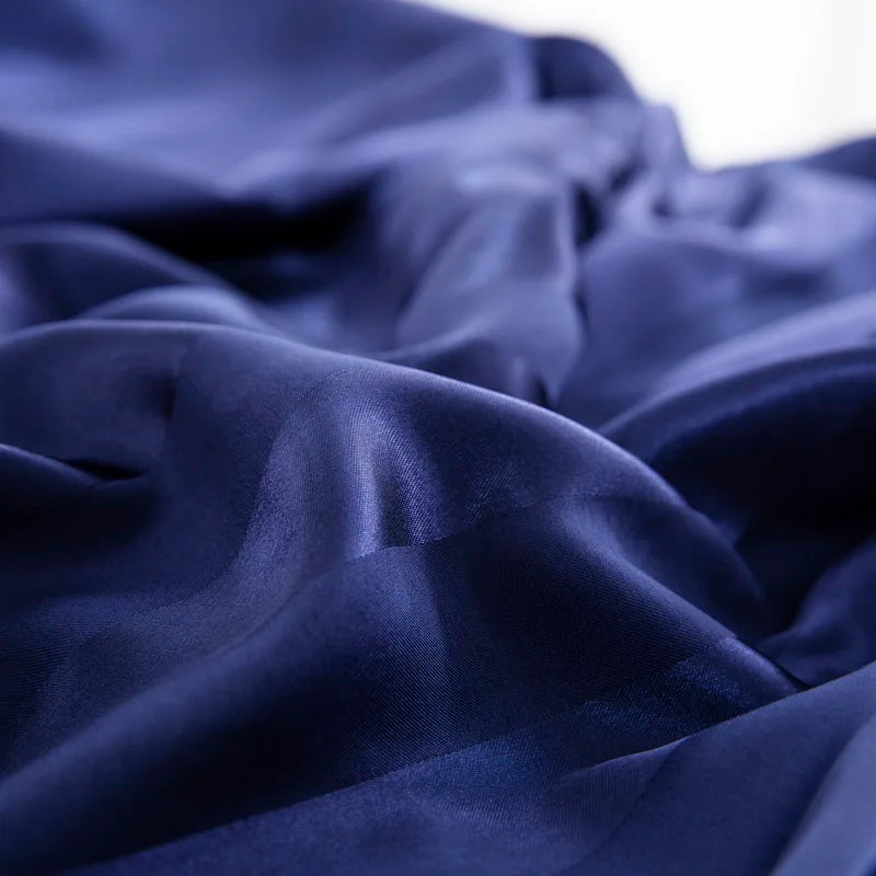 Parure Housse de couette rayée en Satin