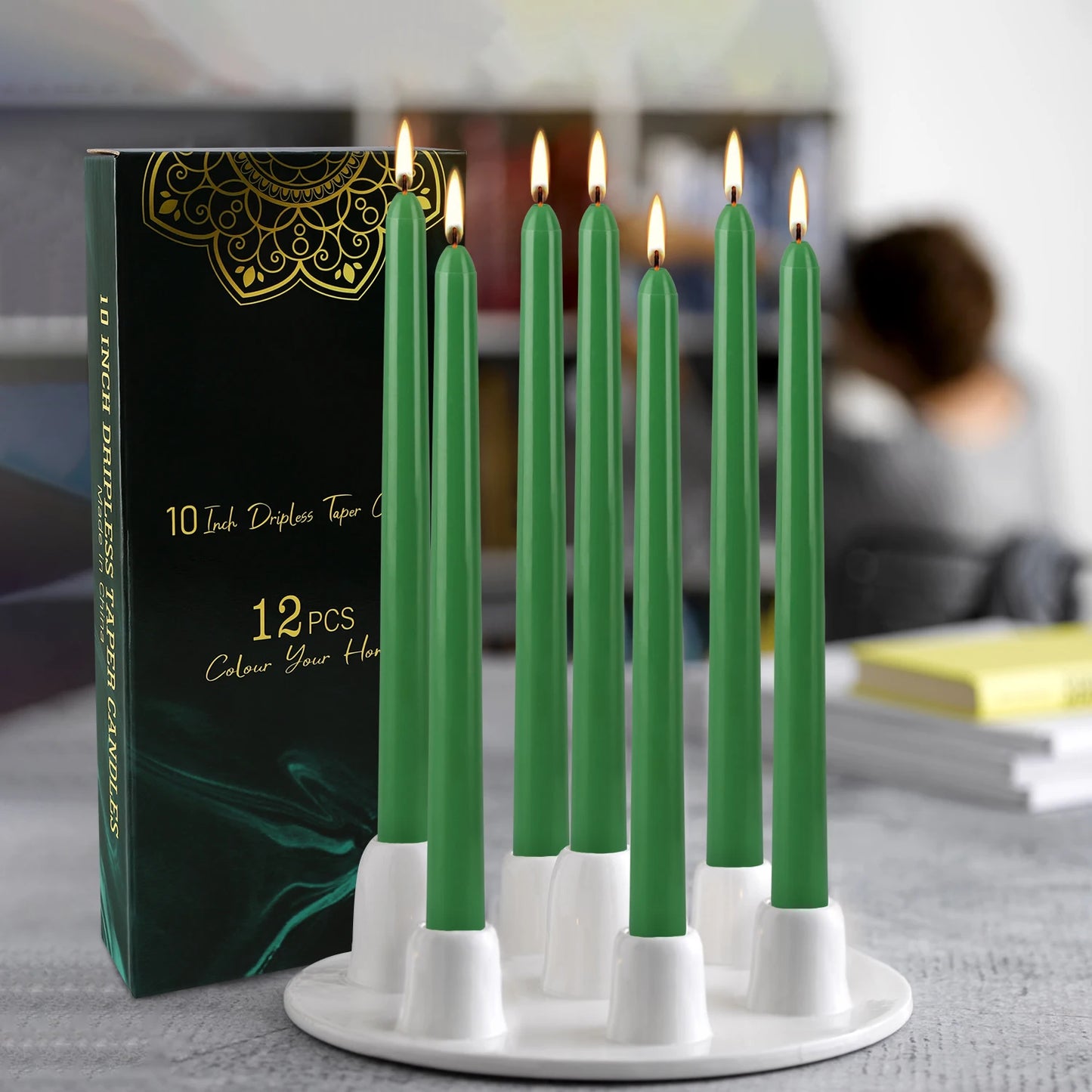 Bougie Chandelier Verte