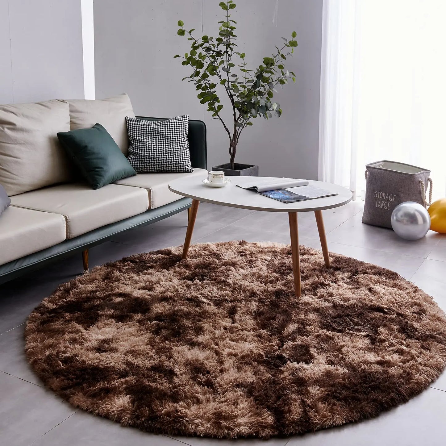 Tapis Rond en Peluche