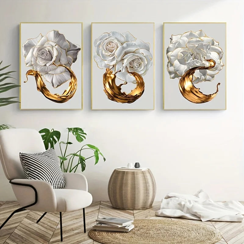 Tableau Moderne abstraite Fleur Blanche