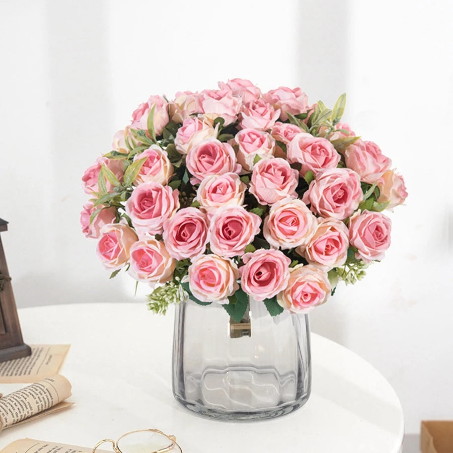 Fleur Artificielle Bouquet de Rose en Soie