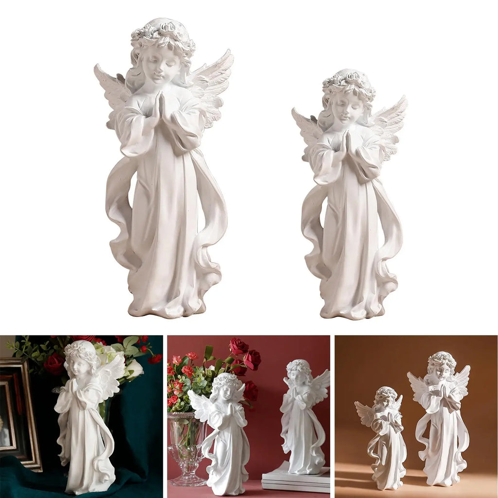 Figurine d’ange en prière en résine