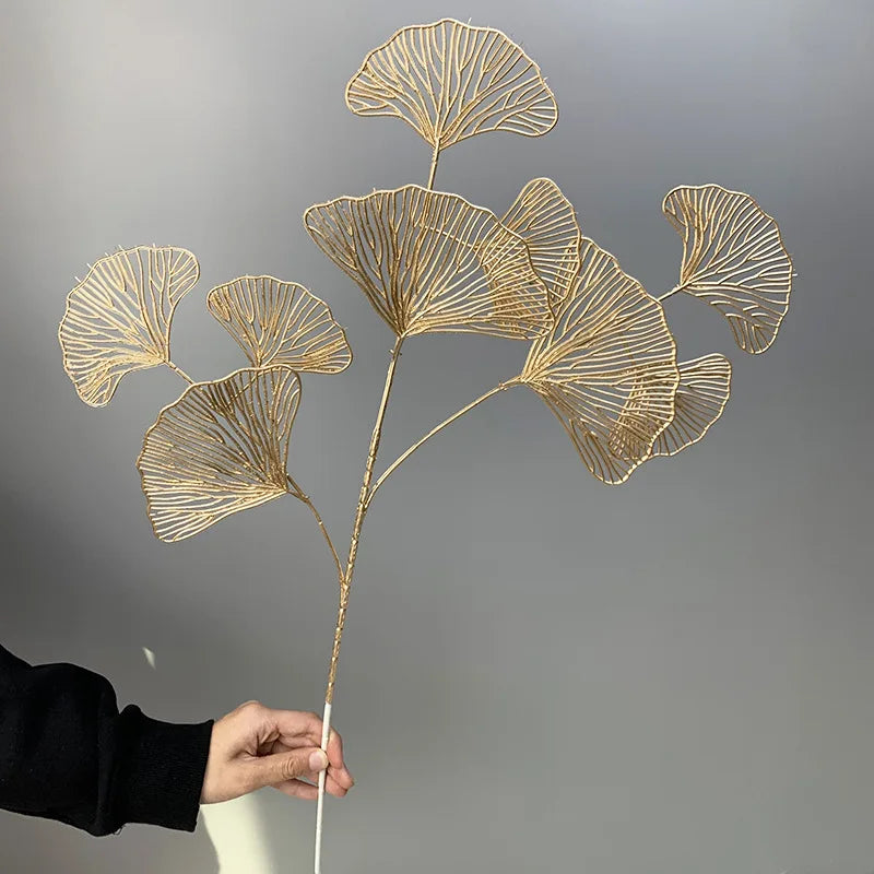 Fleur Artificielle Feuilles Dorées