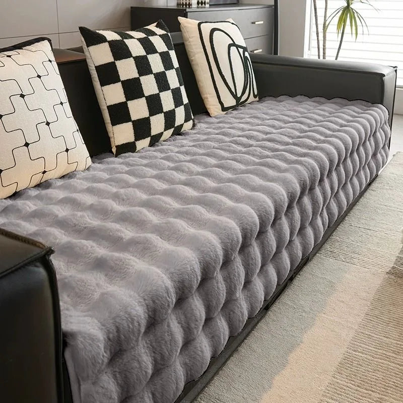 Housse de Canapé en Peluche de Fourrure