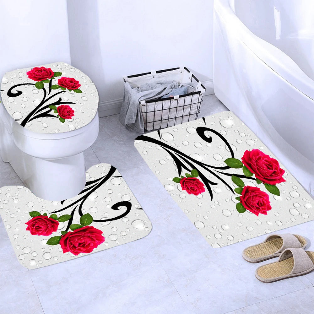 Rideau de Douche en Tissu Fleur