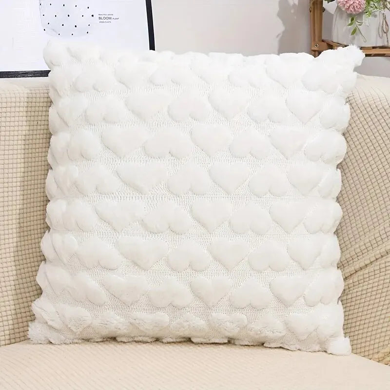 Housse de Coussin à Motif Coeur