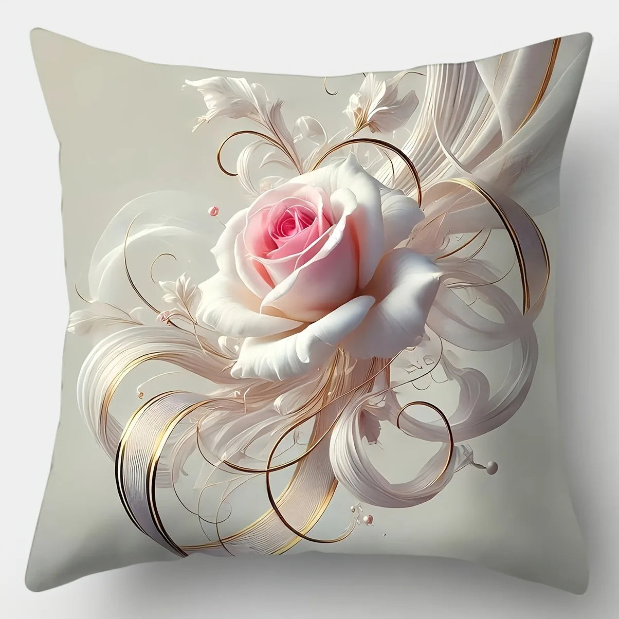Housse de Coussin Motif Rose