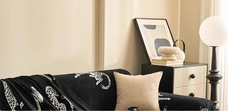 Housse de Canapé en Chenille Léopard