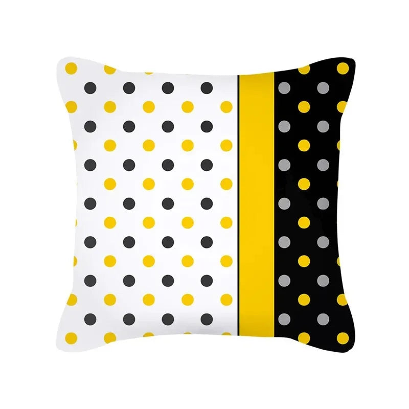 Housse de Coussin à Motif Jaune
