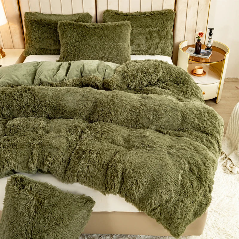 Parure Housse de Couette Fausse Fourrure
