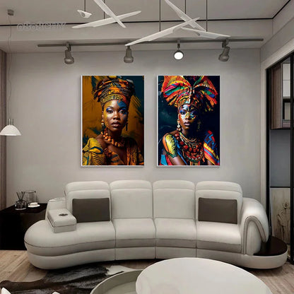 Tableau Moderne Femme Africaine