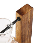 Vase en Verre sur Support Bois