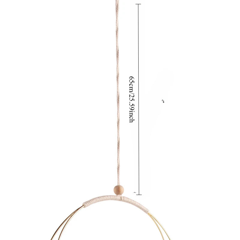 Macramé suspendue en bois naturel - Jardinière