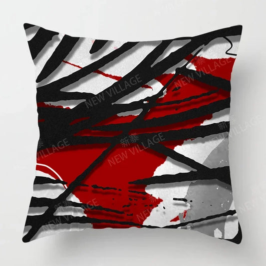 Housse de Coussin Rouge et Noir