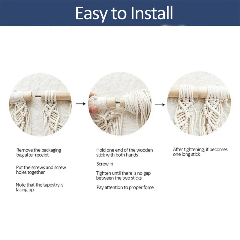 Grande Tenture Murale Bohème en Macramé